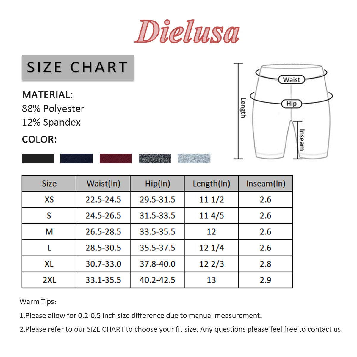 Dielusa Workout Running Shorts for Women 4 Way Stretch Soft Exercise Gym Yoga Shorts XXL Navy Blue