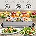 NutriChef Hot Plate Food Warmer, Buffet Server Chafing Dish Set, Portable Stainless Steel Electric Warming Tray, 3 Section 1.5 quart Serving Containers with Lids - AC Powered -