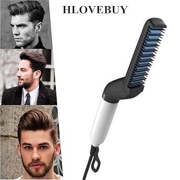 Electric Hair Comb for Men,Quick Hair Styler Multifunctional Hair Comb Curling Iron,Man''s Style Magic Massage Comb,all in On