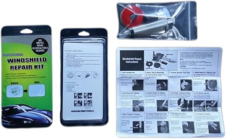 Amazon 車 フロントガラス 修理 セット 飛び石 傷 修理 修復 穴埋め ひび割れ 補修 ２ヶ所分 自動車整備工具 車 バイク