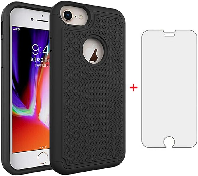 Phone Case for Apple iPhone 7 8 with Tempered Glass Screen