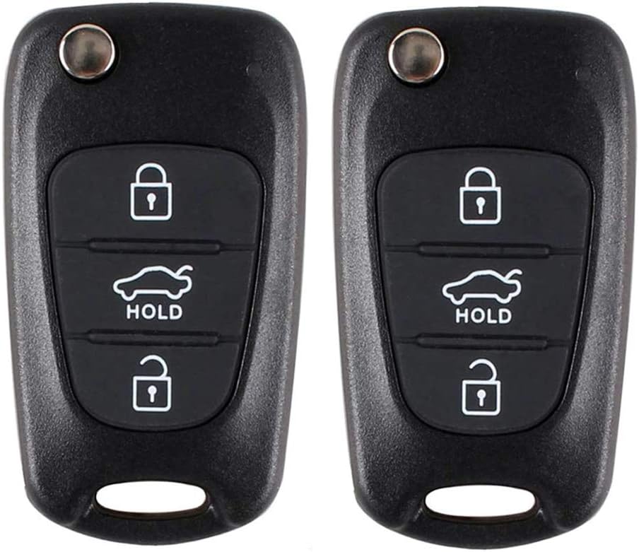 Kelay 3 Buttons Key Fob Case Replacement Compatible for Hyundai i20 i30 i35 ix20 ix35 Folding Remote Control Car Key Accessories (2 Pcs) - Image 3