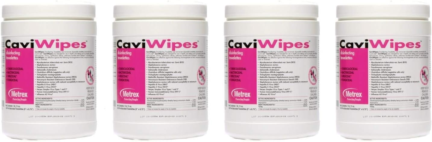 CaviWipes Metrex Disinfecting Towelettes Canister Wipes, 160 Count (1, Fоur Paсk)