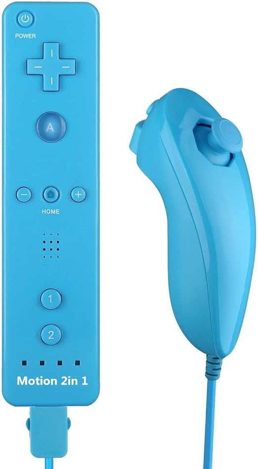 Manette Wii Et Nunchuck Telecommande Wii Et Nunchuck Pour Wii Et Wii U Sans Etui En Silicone Et Dragonne Amazon Fr Jeux Video