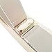 Lady Women Mirror Gold Tone Plate Metal Waist Elastic Belt Obi Band Beige Color
