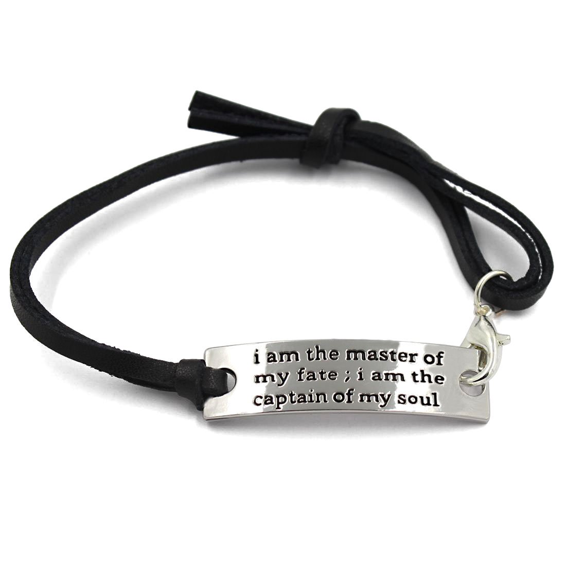 saying stamped I am the master of my fate.. leather inspirational bracelet saying stamped I am the master of my fate.. leather inspirational bracelet