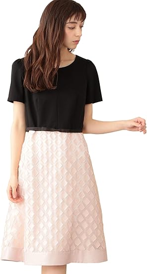 Amazon トゥー ビー シック To Be Chic カット ジャカード コンビ ドレス レディース ワンピース チュニック 通販