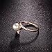 Bella Lotus 18k Rose Gold Plated Simulated Pearl Rings Wedding Bands, (Size 5.5 to 10)