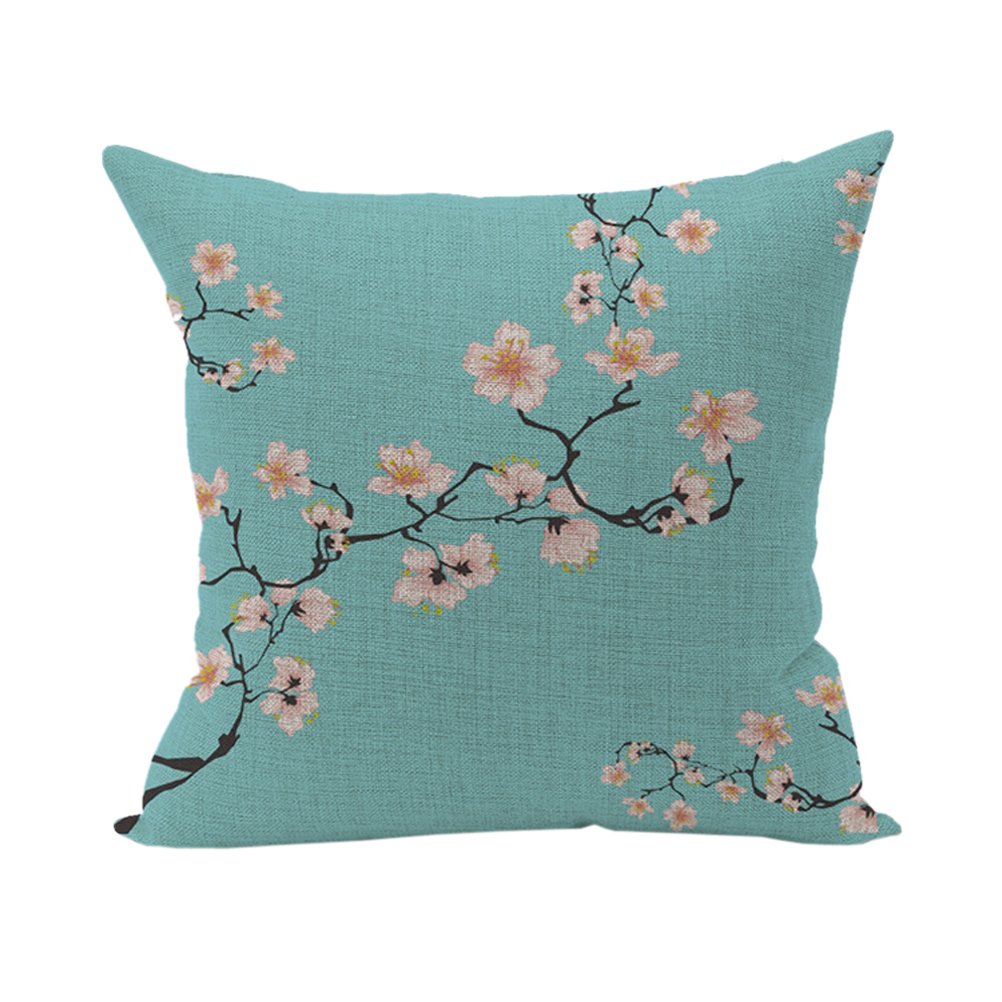 Federa Cuscino Decorativo 45x45 Cm In Cotone E Lino, Con Stampa Autobus E Cervi, Chiusura Lampo, Nunubee