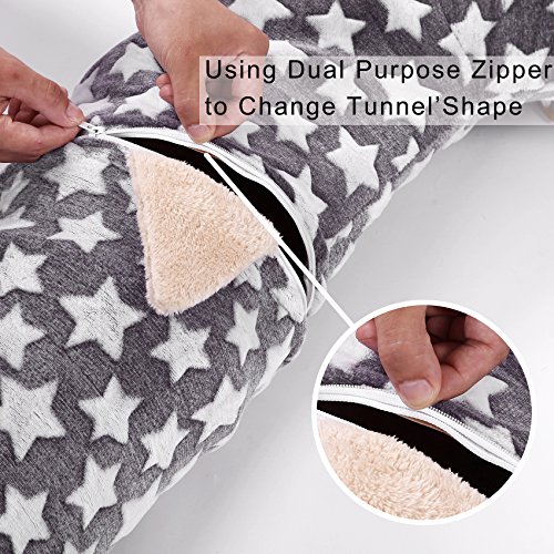 Large Cat Dog Tunnel Bed with Washable Plush Cushion Big Tube Toys Small Medium 6 FT Diameter Longer - //medicalbooks.filipinodoctors.org