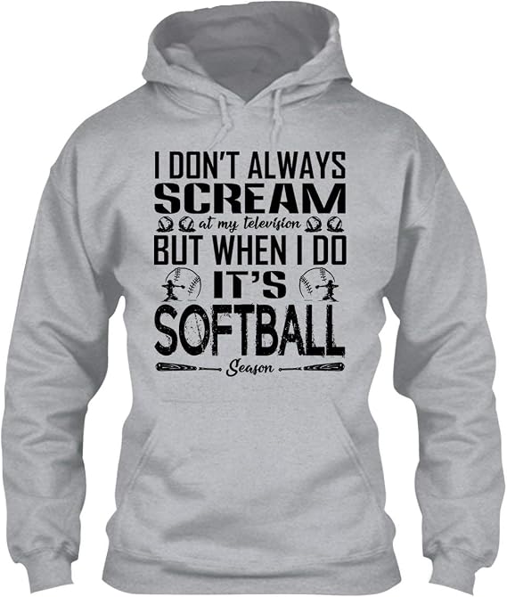 Softball Season Hoodie, Hooded Sweatshirt, Clothes Clothing