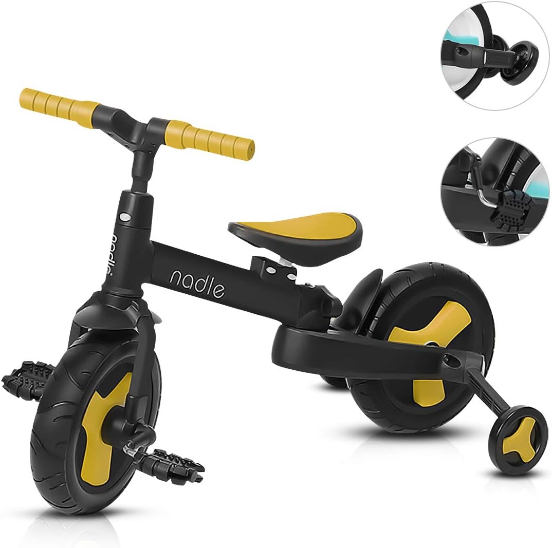 Olyspm 4 En 1 Tricycle Velo Enfant Tricycle Velo Draisienne Avec Putter Corps Agrandi Tricycle Pliable Enfant Tricycle Pour Bebe 1 6 Ans Velo Sans Pedale Jeux De Plein Air Et Sports Velos Et Vehicules Pour Enfants