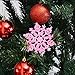 Saim Set of 12 Snowflake Christmas Ornaments Winter Wedding Favor Birthday Party Theme Decoration for Girls - Iridescent Pink Glitter - 4