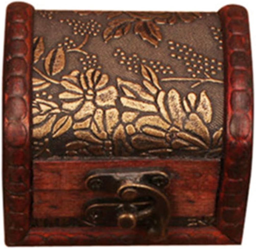 Hniunew Schmuckschatulle Damen Schatztruhe Holzkiste Retro