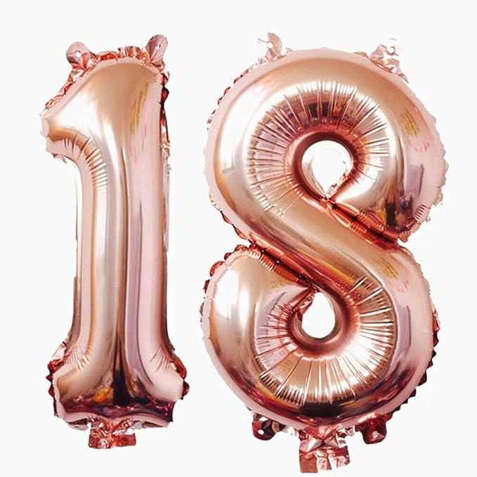 Ouinne Ballon Zahl 18, 40 Zoll Helium Folie Luftballon 18 Geburtstag Folienballon Geburtstag Dekoration Set Riesen Folienball