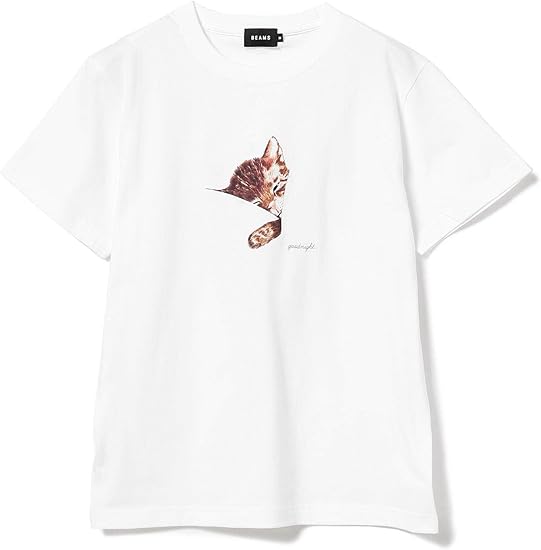 Amazon ビームス Beams 半袖プリントtシャツ Cat Goodnight Tシャツ メンズ White L Tシャツ カットソー 通販