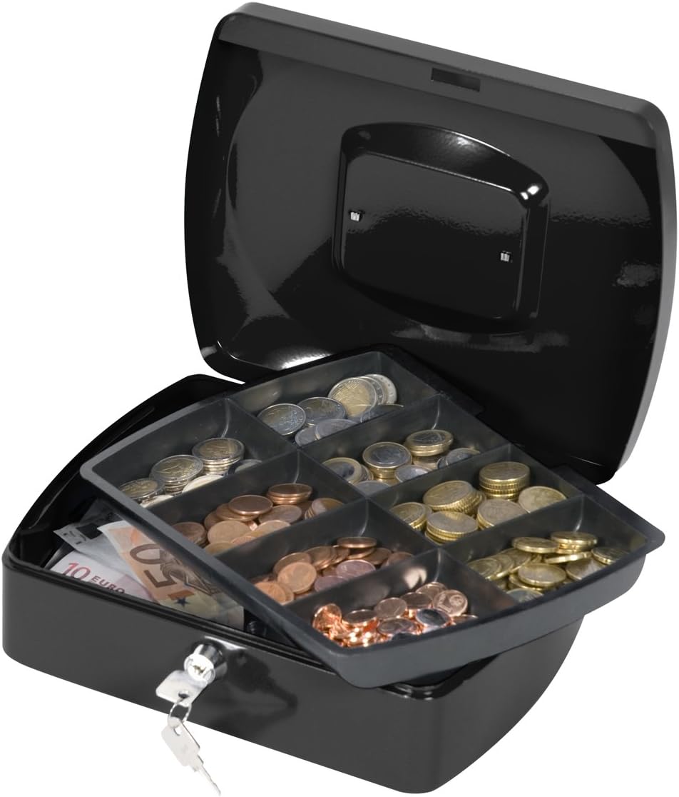 QConnect KF02603 Cash Box Black , 255 X 200 X 90 mm Amazon.co.uk