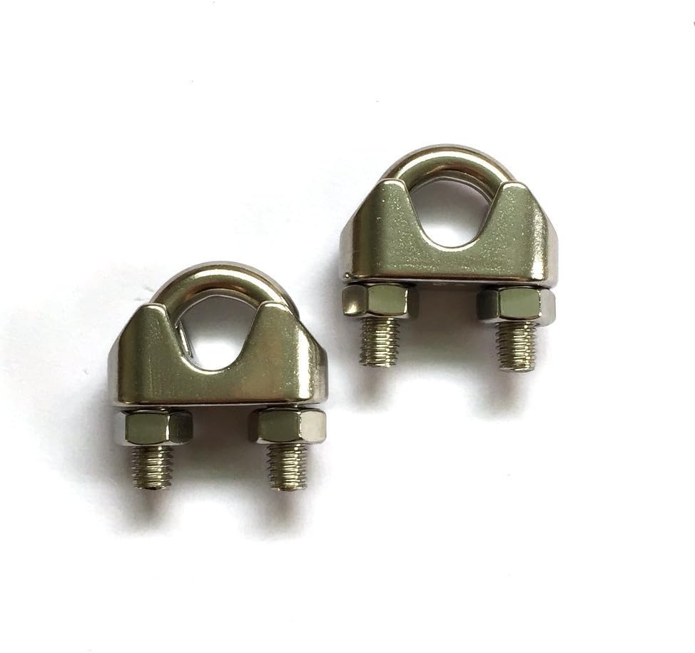 12mm 1/2" Wire Rope Clip Cable Clamp Clip 316 Stainless Steel Marine Grade Silver Tone,2 Pcs