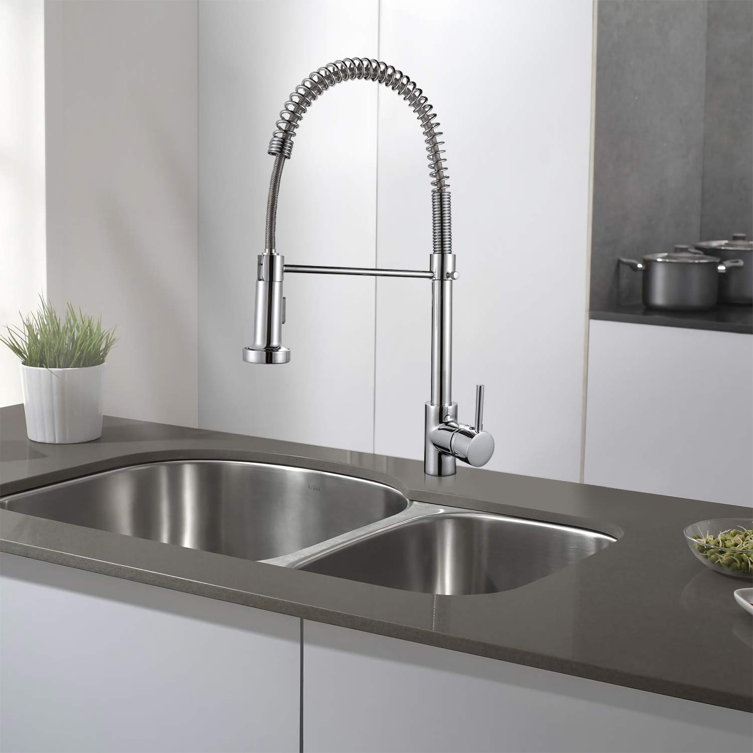 Moderno Grifo De Cocina Grifo De Cocina Profesional 360 deg Giratorio