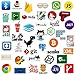 QWDDECO (110 pcs) App/Software Icon/Logo/Mark Sticker Pack Vinyl Kawaii Decal Stickers for Water Bottles Laptop Luggage Skateboard iPhone Car-Party Favors for Programmer,Adults,Teens -Waterproof