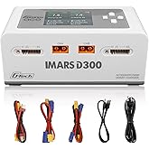 Gens Ace Lipo Battery Charger IMARS D300 G-Tech Series Smart Dual Lipo Charger 16A AC 300W DC 700W Lipo Charge(White)