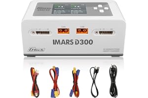Gens Ace Lipo Battery Charger IMARS D300 G-Tech Series Smart Dual Lipo Charger 16A AC 300W DC 700W Lipo Charge（White）