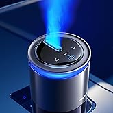 TORRAS Smart Car Air Freshener, Ultrasonic Mist, Blue Light Enhanced Fountain Nozzle, Automatic On/Off, Adjustable Fragrance, Rechargeable Battery, Ambient Light, Premium Cologne Scent