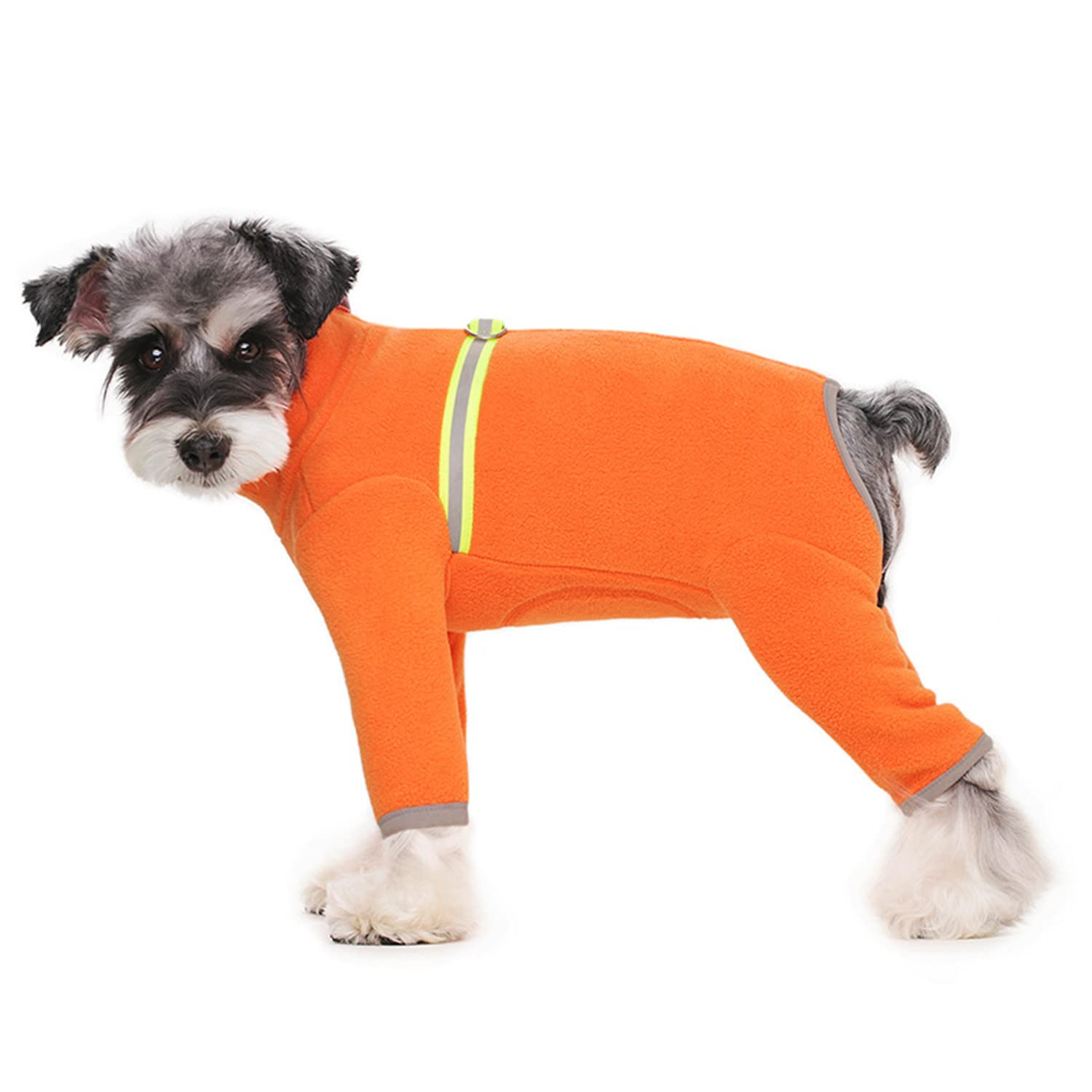 BT Bear Small Dogs Winter Clothes,Dog Winter Warm Coat Soft Fleece with Reflective Zip Dog Onesie Jumpsuit, Puppy Pet Pajamas Costume Apparel (Orange, L)