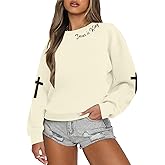 Oversized Christian Sweatshirts for Women Jesus is King Sweatshirt Faith Shirt Bible Verse Religious Pullover Tops