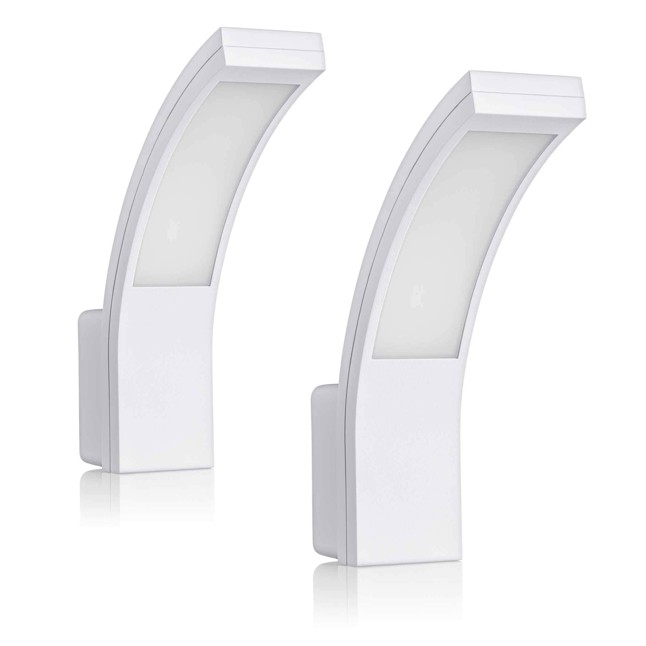 SEBSON 2X Outdoor Lights Mains Powered - LED Lights Outdoor - Outside Wall Light - Cool White 5800K 15W 1100lm IP65 - White