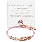 To My Granddaughter Bracelet "A Link That Can Never Be Undone"Peach Blossom Knot Bracelet,Adjustable Braided Bracelet for Women, Inspirational Birthday Jewelry Christmas Stocking Stuffers for Women (Pink infinity)