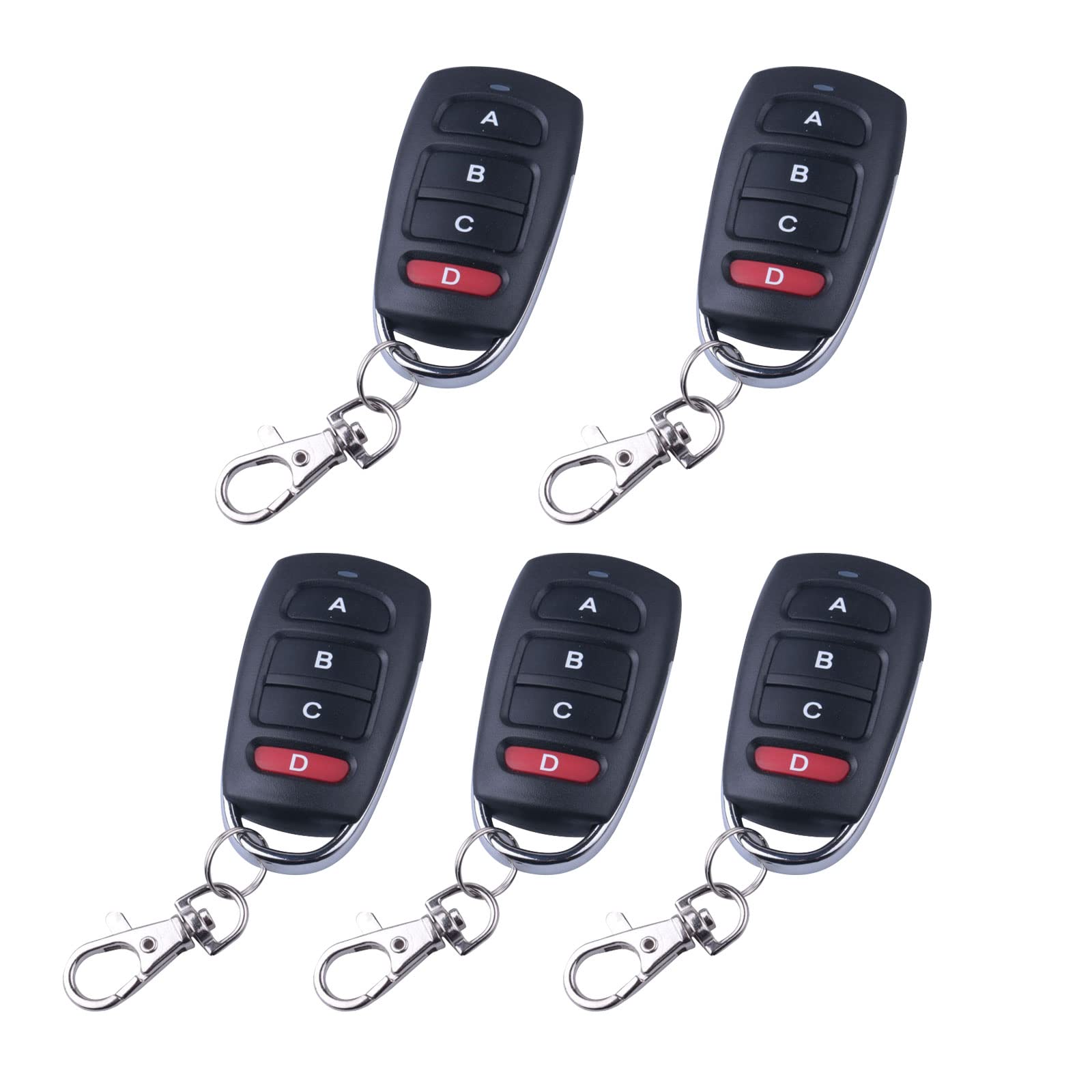 5PCS 433 MHZ Wireless Clone Switch, Universal Electric Gate Cloning Remote Control Replacement with Key Fob 100-150M Transmission Distance for Garage Doors, Gates