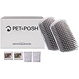 PoshGroom Cat Self Groomer, 2 Pack Wall Corner Scratchers with Catnip Soft Cat Brushes Self-Grooming Massage Comb for Long Short Fur Kitten Indoor Cats
