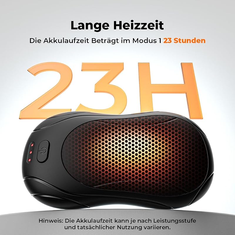 Elektrischer Handwärmer 2er-Pack, Handwärmer Magnetische Tragbare 6000mAh, 3 Einstellbaren Heizmodi USB Wiederaufladbar Taschenwärmer Für Outdoor Camping Pendeln Büro(Schwarz) — Foto 2 von 8