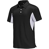 Corna Men's Golf Polo Shirts L-5XL, UPF 50+ Moisture Wicking Casual Performance Dry Fit Shirts