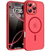 TOCOL for iPhone 16 Pro Max Phone Case Compatible with Magsafe Full Camera Protection Drop Protection Magnetic Translucent Matte Back Bumper Phone Case for 16 Pro Max 6.9-Inch (Red)