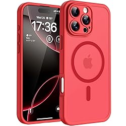 TOCOL Magnetic for 16 Pro Red Case, Upgraded Full