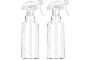 LANBEAUTIFY Plastic Spray Bottles - 2 Pack 16.9 OZ Empty Spray Bottle,Heavy Duty Spraying Bottles Mist/Stream Water Bottle for Cleaning, Plants, Pet, Essential Oils, Hair