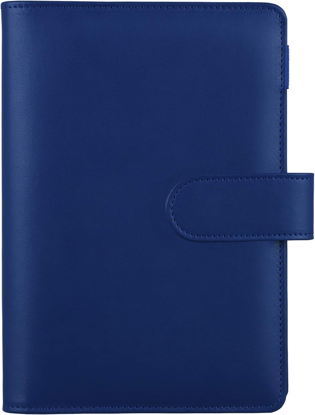 HAUTOCO PU Leather A6 Budget Binder Cover, Refillable 6 Ring Notebook Folder Personal Planner for Money Organiser, Loose Leaf Money Saving Wallet Cash Stuffing Binder, Navy Blue โ image 1