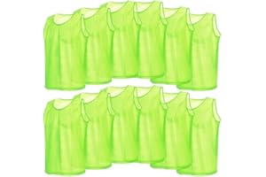 Thur amo 12Pack Adult Training Vests Scrimmage Jersey Bibs Pinnies (Green)