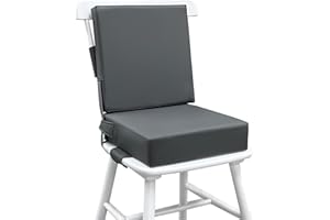 Eiury Booster Seat for Dining Table, PU Anti-Scratch Easy Cleaning Kids Toddler Booster Seat for Table, Portable Travel Increasing Cushion for Chair - Dark Grey