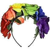June Bloomy Rose Floral Crown Garland Flower Headband Headpiece for Wedding Festival