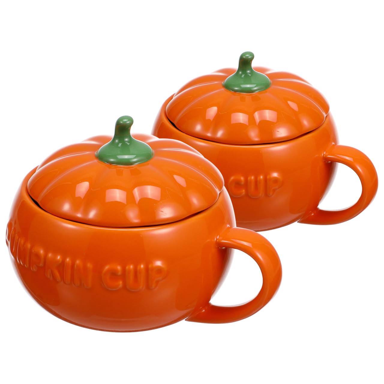 Photo 1 of * one of them has a broken handle *
IMIKEYA 2PCS Halloween Cute Pumpkin Mug: Cute Ceramic Halloween Cup with Lid Orange Pumpkin Coffee Mugs for Fall Halloweens Party Home Decor