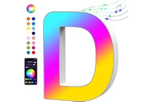 Light Up Letters LED Letter - Color Changing Alphabet Music Sync Sign Gifts for Girls Women Party Birthday Decorations APP Co