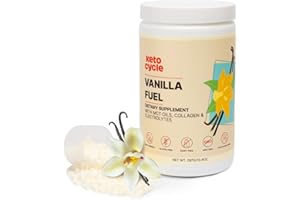 K KETO CYCLE Keto Cycle Low Carb Protein Powder MCT Oils & Electrolytes Powder - Keto Vanilla Collagen Powder - Keto Protein Powder - Gluten Free Keto Collagen Peptides in Keto Shake & Coffee (20 Servings)