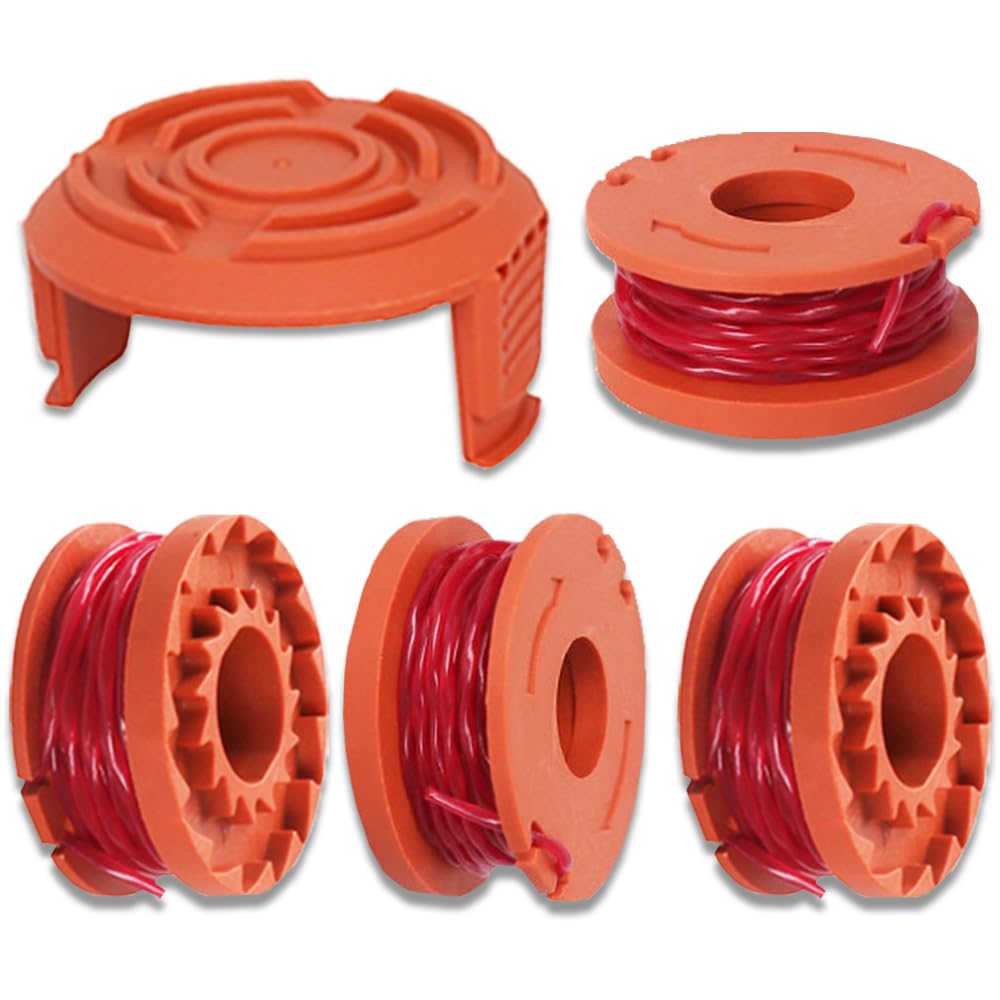 Qingriver Strimmer Spool Line Strimmer Wire Replacement for 20V Worx Grass Trimmers (BF-DCS-WO-4+1)