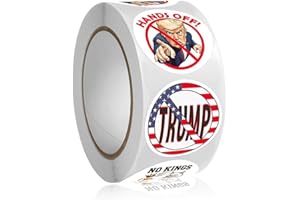 HIGHMOUNT Anti Tr××p Stickers Roll No Kings 500Pcs - No Tr××p Dump Tr××p 2025 No Kings in America Against Vinyl Self-Adhesive Label Decals - Easy Stick Removeable for Scarpbook Window Tumblers Bumper Teens