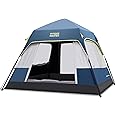 OutdoorMaster Camping Tents, 4/6 Person Camping Tent with Blackout Shelter Technology, Easy Setup in 60 Seconds, Weatherproof Pop Up Tent with Top Rainfly, Instant Cabin Tent