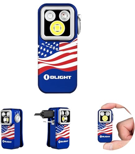 LUXPRO American Flag LED Keychain Flashlight 100 Lumens Compact Mini Flashlight with Keyring