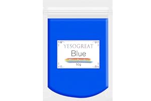 YESOGREAT Mica Pigment Powder, 50g Mica Powder for Candle Making Soap Making, Shimmer Resin Pigment Powder for Resin Art, Lip Gloss, Bath Bomb,Slime, Acrylic Nails (Blue)
